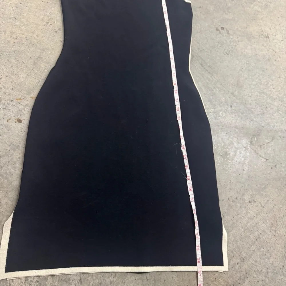 Shanghai Tang Women's Black White Trim Qipao Midi Chinese Dress S/S Designer - Picture 7 of 7